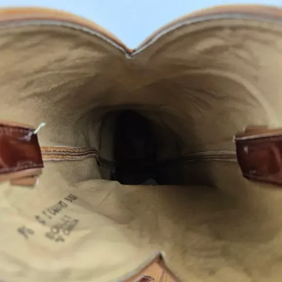 Boulet Womens 9.5C/B Brown Two Tone Inlay Casual Lifestyle Western Cowgirl Boots - Picture 15 of 16